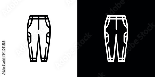 Black and white pants on white and black backgrounds