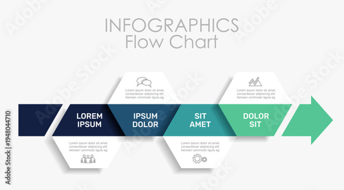 Icon hexagon infographic for process visualization, categorization, or business presentation, design. Vector illustration.