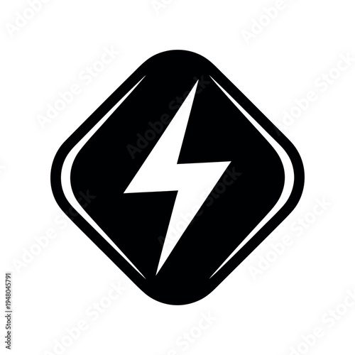 Black diamond shaped with white lightning bolt Free Download Black diamond shaped with white lightning bolt - GFXLoad