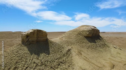 Wallpaper Mural 4K Aerial View of Qinghai Yardang Landform Natural Wonder with Windblown Sand Torontodigital.ca