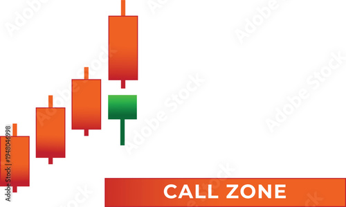 Candlestick Chart Indicator: A simplified candlestick chart illustrating a bullish pattern.