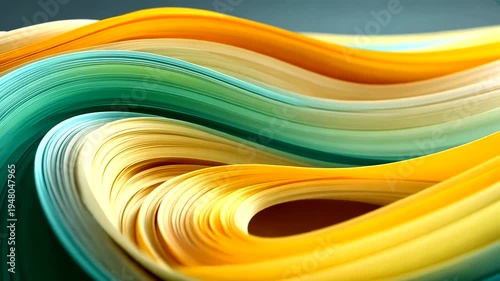 Vibrant wavy lines in orange green.