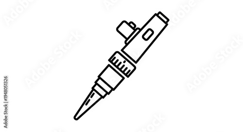 Scientific Pipette Line Icon Vector Illustration