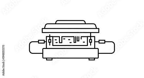 Simple Line Art Icon of a Food Processor or Blender