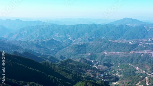 Wallpaper Mural 4K Aerial View of Majestic Mountain Ranges in Remote Depths Torontodigital.ca