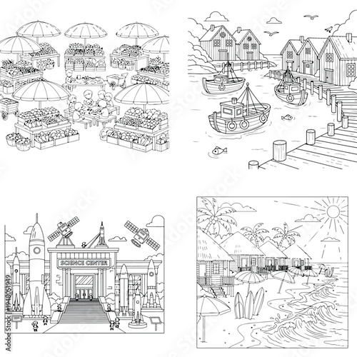 Biblical prophet holding a forked stick in desert with old testament with line art