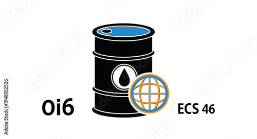 Oil Barrel with Globe Symbolizing Global Oil Industry and Trade.