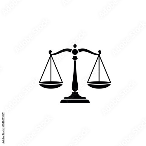 Black silhouette of a balance scale justice symbol