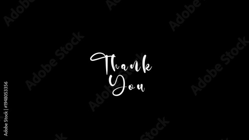 handdrawn thank you animation text on dark background 