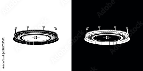 Casino roulette table with white and black background