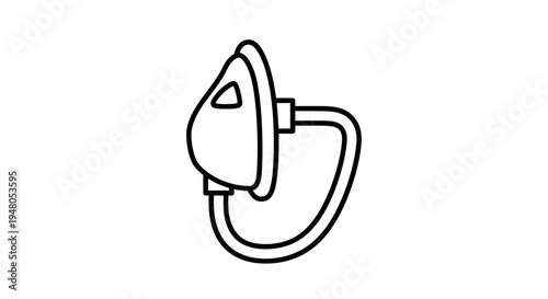 Medical Oxygen Mask with Tube, Breathing Apparatus, Respiration Equipment Icon