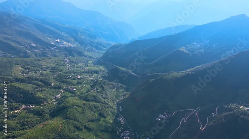 Wallpaper Mural 4K Aerial View of Yunnan Plateau Canyon and Mountain Ranges Torontodigital.ca