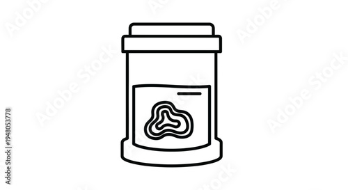 Microscope Sample Jar with Biological Specimen, Scientific Research Icon