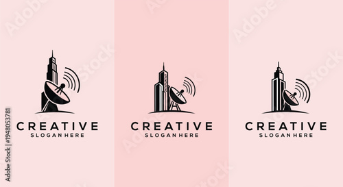 lack Creative Logos With Cityscape.