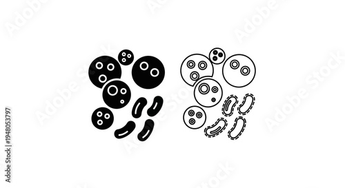 Microscopic Bacteria and Cells - Icon Set