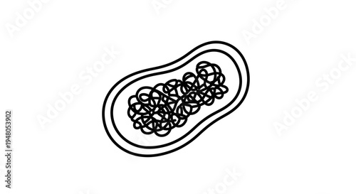 Mitochondrion Icon, Cell Organelle, Energy Production, Biology, Science Vector Art