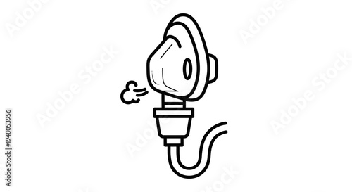 Nebulizer Mask Icon, Medical Inhaler, Asthma Treatment, Respiratory Care, Health Symbol