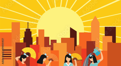 Women Protecting Themselves from the Sun.