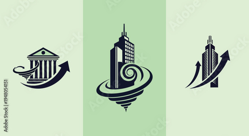 Business Growth Skyscraper Arrow Logo