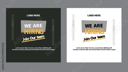 Clean and simple employee hiring social media post banner template 
