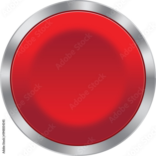 Red Glossy Circular Stop Button