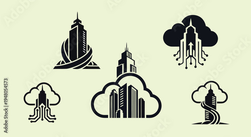 City Skyline Cloud Icons
