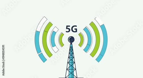 5G Wireless Communication Tower Signal Transmission.