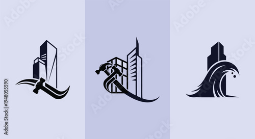 Dubai city skyline logo designs