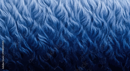 Blue textured fur and hair seamless pattern background