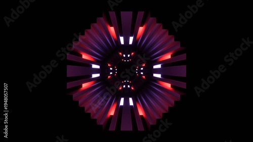 Purple and Red Neons Reverse Movement Tunnel Background VJ Loop in 4K