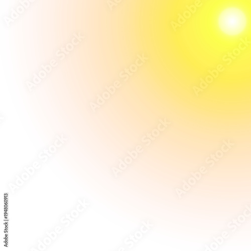 Sunlight on transparent background. Sunburst bright glowing redial gradient in warm summer sky illustration. Yellow sun glow. 