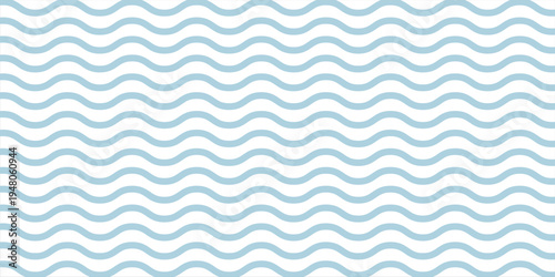 Seamless Wave Pattern, Hand drawn water sea vector background. Wavy beach print, curly grunge paint lines,