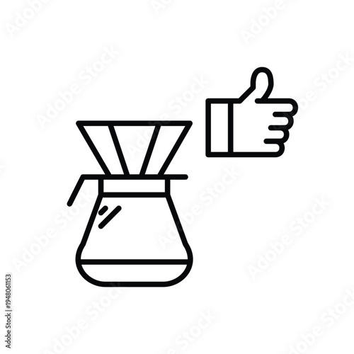 Coffee filter and like. Favorite brews and customer satisfaction. Pixel perfect, editable stroke vector icon