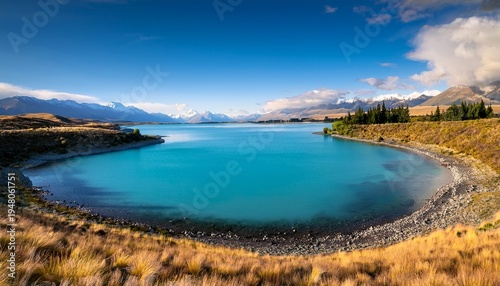 A Smaller Lake Next To Lake Pukaki New Zealand