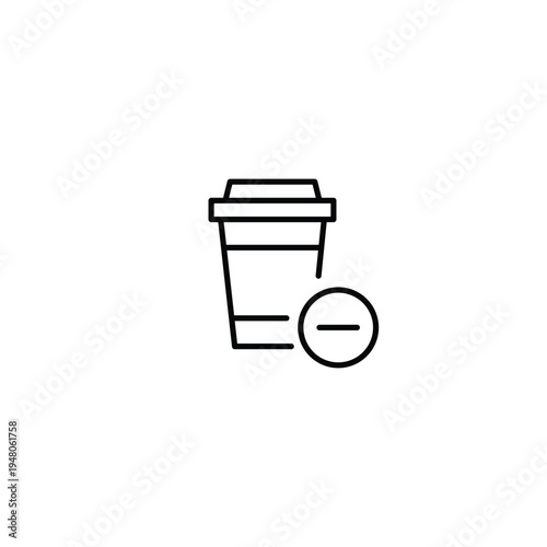 Turkish cezve coffee maker and minus. Hot drinks unavailable. Remove from order. Pixel perfect, editable stroke vector icon