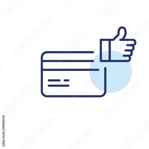 Credit card and like symbol. Payment approval, wallet trust, card security rating. Pixel perfect, editable stroke vector icon