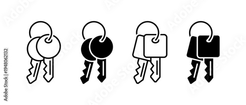 Key Icon Vector Set. Access, Password and Login Symbol