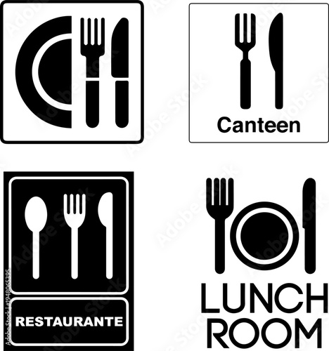 Information Signs for Cafeteria Restaurant and Lunch Room