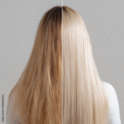 Before and after hair treatment