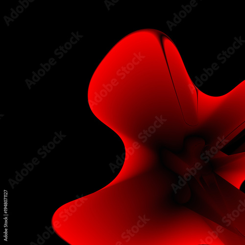 Abstract dynamic red and black 3D wave background