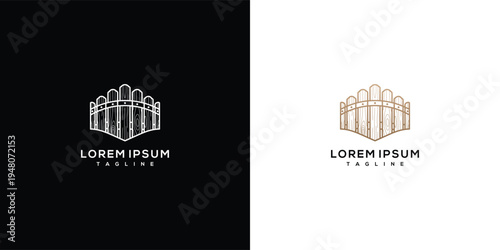 Luxury Architectural Building Logo Vector Design. Elegant Temple Palace Mosque Outline Icon Template.