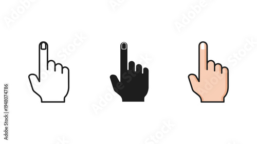 three hand gestures approval feedback vote flat design vector illustration