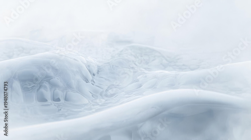 Abstract flowing liquid surface with subtle textures and soft light, creating a serene and clean aesthetic