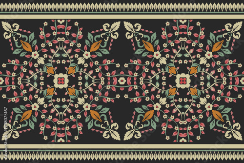 A beautiful floral pattern combining traditional paisley motifs and vintage lace embroidery is perfect for modern fabric wallpaper designs.