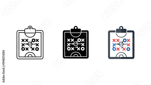 basketball playbook tactics board with x and o markers vector illustration