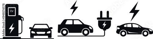 Electric vehicle charging infrastructure illustration