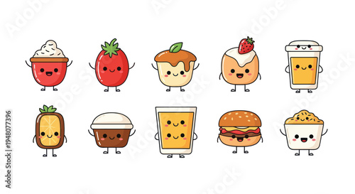 Cartoon food characters collection