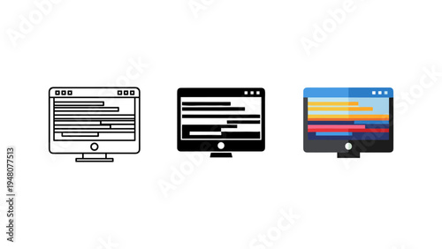 set of three music player interfaces volume control progress bar vector illustration