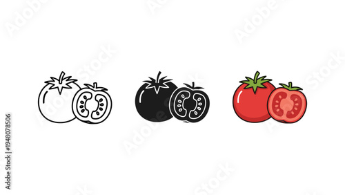 tomato growth stages from seed to ripe fruit flat design vector illustration
