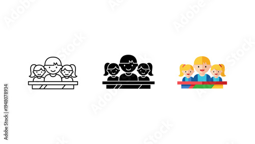 family generations timeline with three age groups flat design vector illustration